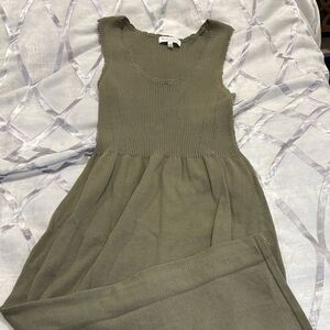 Michael Stars Olive Green Sleeveless Knit Kids Dress